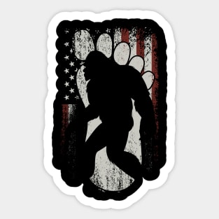 Vintage Bigfoot american flag Sticker